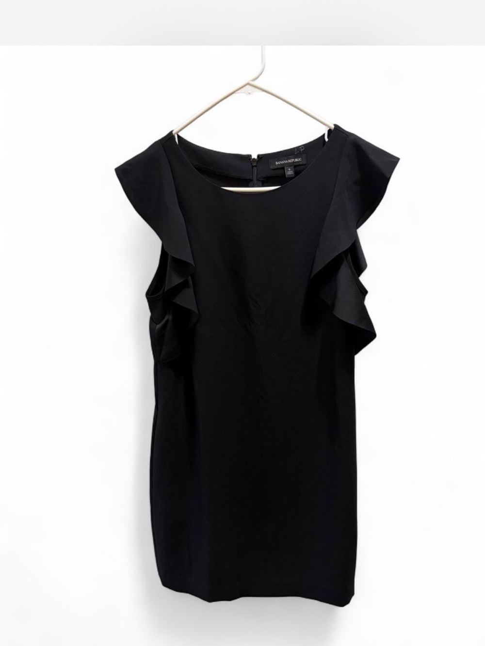 Banana Republic Black Ruffle Sleeve Shift Top